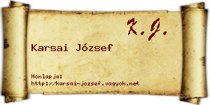 Karsai József névjegykártya
