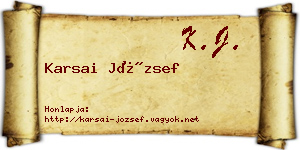 Karsai József névjegykártya